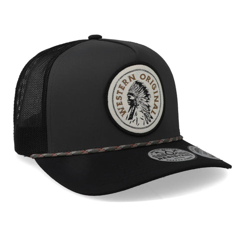 Gorra Hooey Quanah 5 Panel Trucker Negro Unitalla