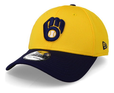 Gorra New Era 39 Thirty MLB Brewers Amarillo Cerrada