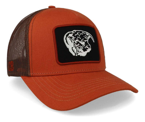 Gorra Cara Blanca Cb09 Cow Parche Tela Blk Trucker Naranja U