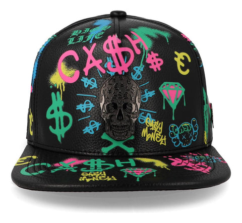 Gorra Cash Only 23 Full Print Skull Skin Multi Negro Unitall