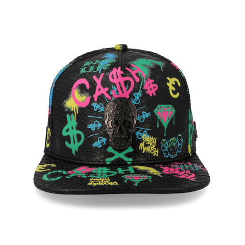 Gorra Cash Only 23 Full Print Skull Snake Skin Negro Uni