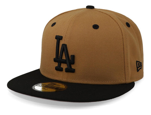 Gorra New Era 59 Fifty MLB Dodgers Q323 Wheat Black Cerrada