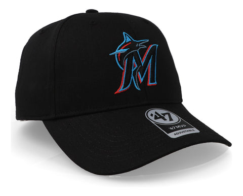 Gorra '47 MLB Marlins Raised Basic MVP Negro Unitalla