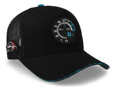 Gorra All In Horsepower Trucker Negro Con Azul Unitalla