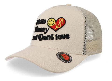 Gorra Problematic Money Love Trucker Beige Unitalla