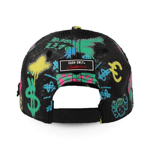 Gorra Cash Only 23 Full Print Skull Snake Skin Negro Uni