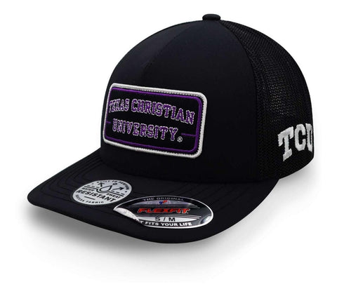 Gorra Hooey Tcu Flexfit Cap With Rectangle Negro Cerrada