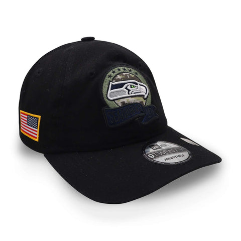 Gorra New Era 9 Twenty NFL Seahawks Salute Service 22 Negro Unitalla