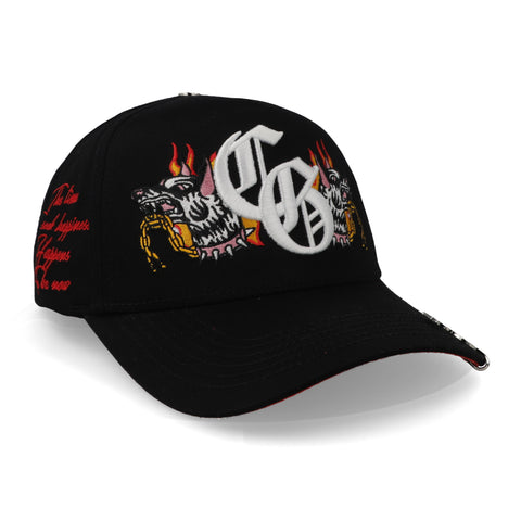 Gorra Clover Garments Fury Negro con Rojo Unitalla