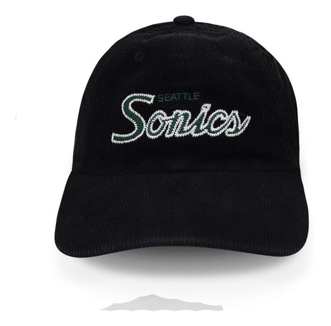 Gorra Mitchell & Ness Nba Script Corduroy Dad Sonics Negro U