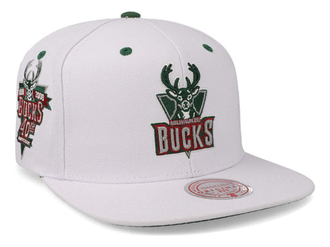 Gorra Mitchell & Ness Nba Bucks Milwaukee Blanco Unitalla