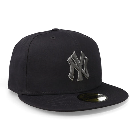 Gorra New Era 59 Fifty MLB Yankees Metallic Outline Gris Cerrado