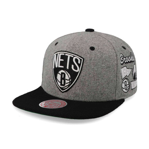 Gorra Mitchell & Ness NBA Melton Patch Snap Nets Gris Uni