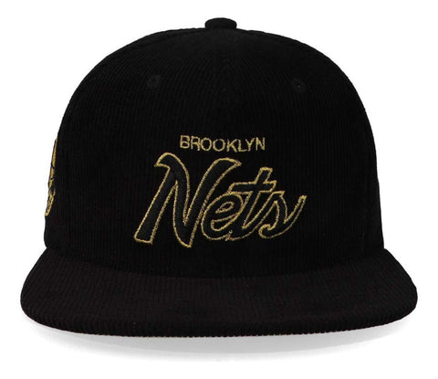 Gorra Mitchell & Ness Nba Cord Script Snapback Nets Negro Un
