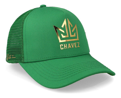 Gorra All In Chavez Golden Verde Trucker Unitalla