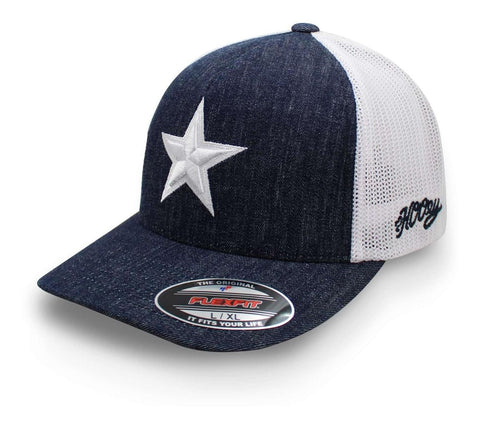 Gorra Hooey Denim And White Star Trucker Azul Cerrada