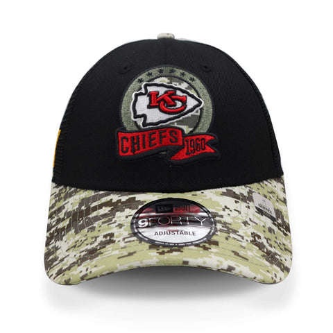 Gorra New Era 9 Forty NFL Chiefs Salute Service 22 Negro Unitalla