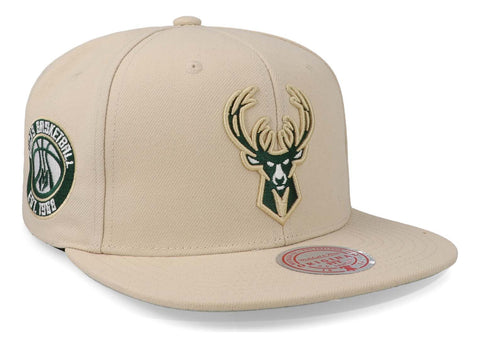 Gorra Mitchell & Ness Nba Buck Milwaukee Beige Unitalla