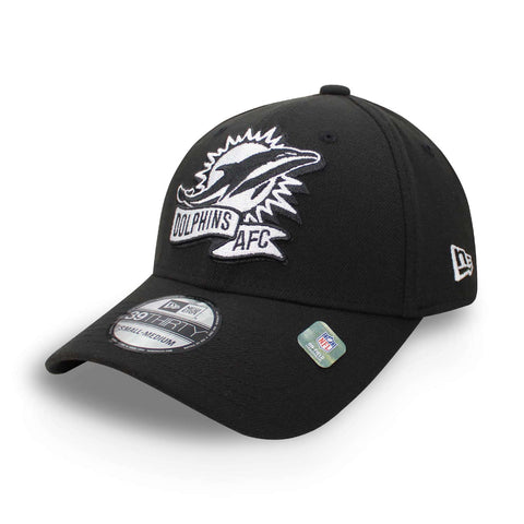 Gorra New Era 39 Thirty NFL Dolphins Sideline Negro Cerrada