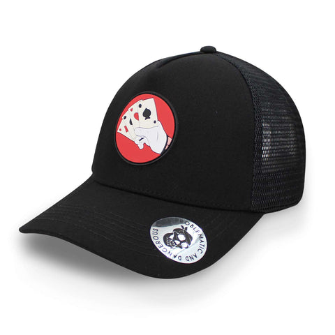 Gorra Problematic Chiquete Cartas Trucker Negro Unitalla