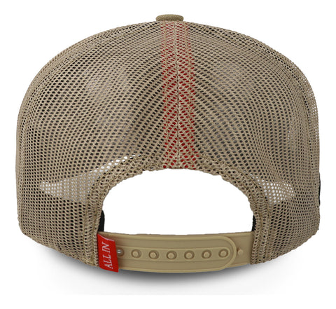 Gorra All In Chrome Trucker Beige Con Rojo Unitalla