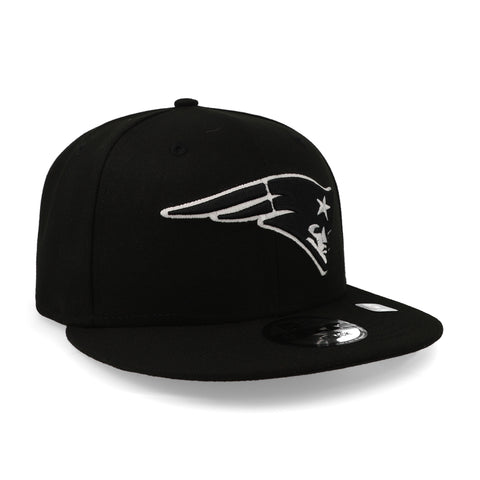 Gorra New Era 9 Fifty NFL Patriots Black and White Negro