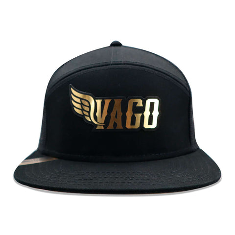 Gorra Vago Snapback Classic Gold 7 Paneles Negro Unitalla