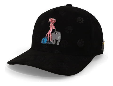 Gorra Cash Only Pantera Mascota Huellas Full Print Negro