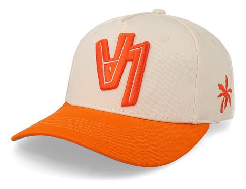 Gorra Overrated Los Ángeles Crema Naranja Beige Unitalla