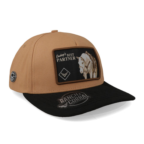 Gorra Ranch & Corral Equus 1/4 de Milla Beige/Negro Unitalla