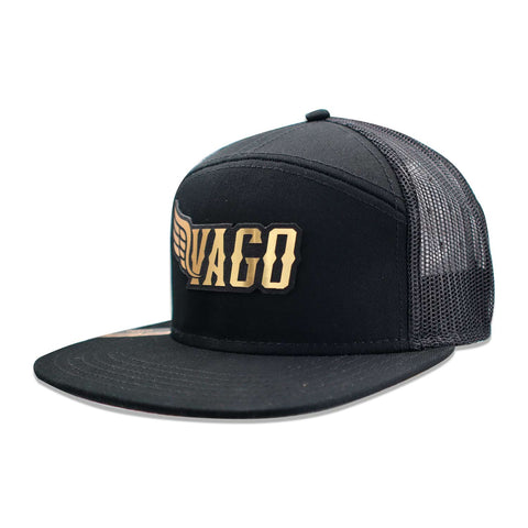 Gorra Vago Snapback Classic Gold 7 Paneles Negro Unitalla