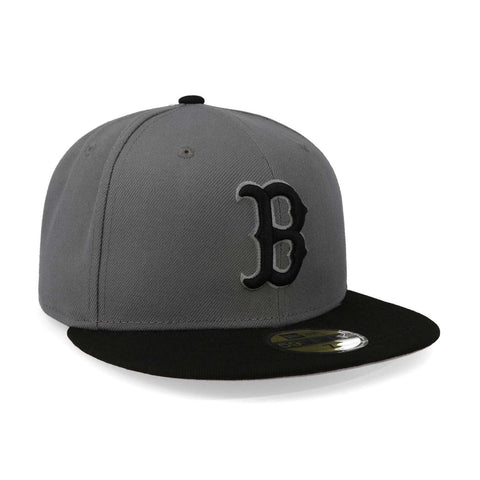Gorra New Era 59 Fifty MLB Red Sox Basic Gris Oscuro Cerrada
