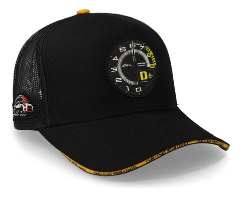 Gorra All In Horsepower Trucker Negro Con Amarillo Unitalla