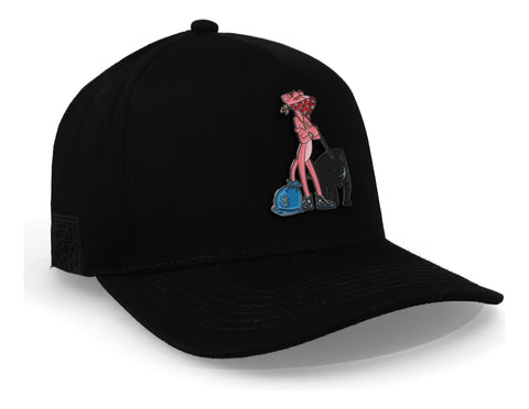 Gorra Cash Only Pantera Mascota Lisa Curva Negra Unitalla