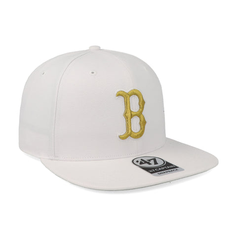 Gorra '47 MLB Red Sox White Metallic Plana Blanco Unitalla