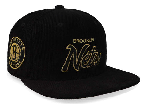 Gorra Mitchell & Ness Nba Cord Script Snapback Nets Negro Un