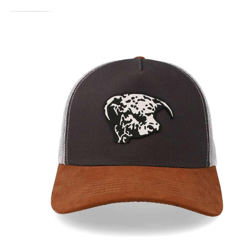 Gorra Cara Blanca Cb07 Cow Visor Suede Trucker Gris Unitalla
