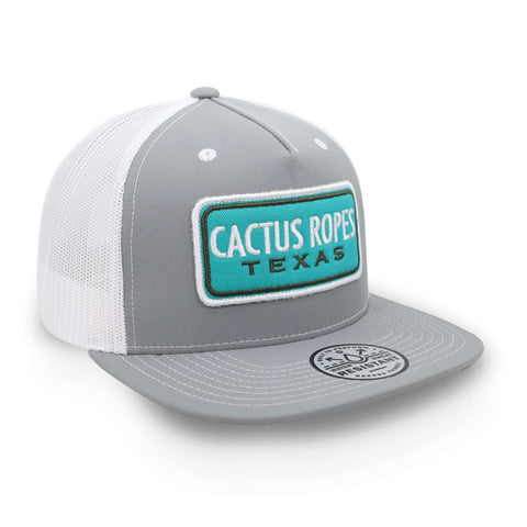 Gorra Cactus Ropes 5 Panel Trucker Turquoise Gris Uni