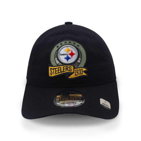 Gorra New Era 9 Twenty NFL Steelers Salute Service 22 Negro Unitalla