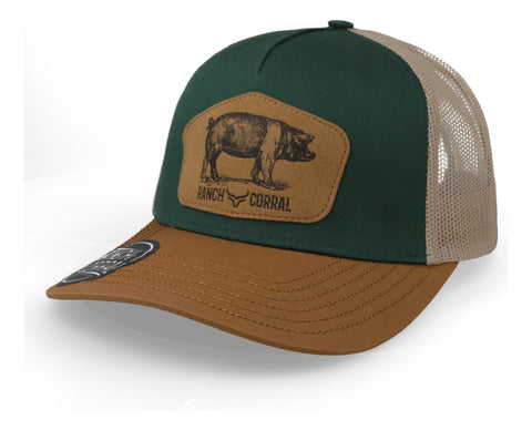 Gorra Ranch & Corral Porcino 2 Rcpn02 Verde/café Unitalla