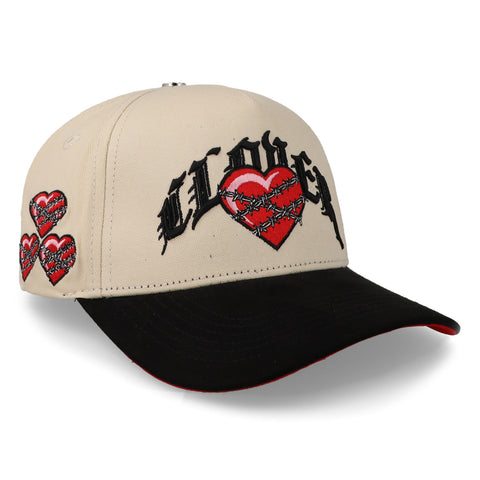 Gorra Clover Garments Red Heart Beige Ss24 Unitalla