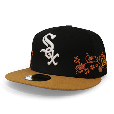 Gorra New Era 59 Fifty MLB White Sox Floral Vine Negro Cerrado