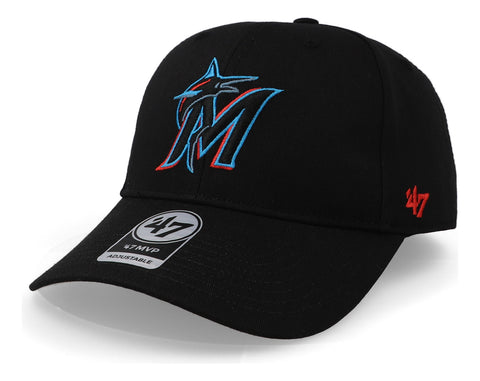 Gorra '47 MLB Marlins Raised Basic MVP Negro Unitalla