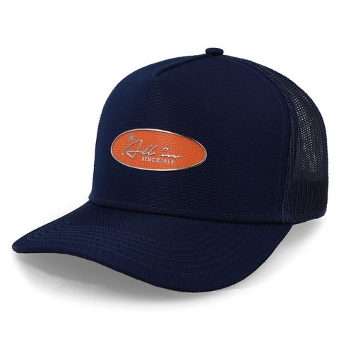 Gorra All In Chrome Trucker Azul Naranja Unitalla