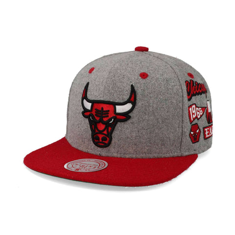 Gorra Mitchell & Ness NBA Melton Patch Snap Bulls Gris Uni