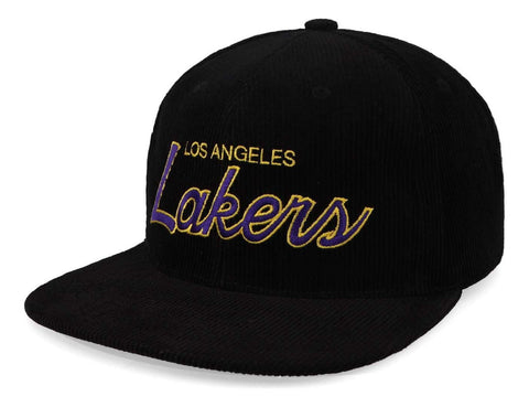 Gorra Mitchell & Ness NBA Lakers Cord Script Snapback Negro