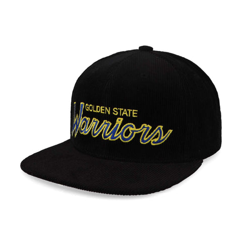 Gorra Mitchell & Ness NBA Cord Script Snap Warriors Negro